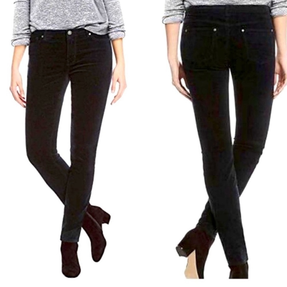 Buffalo David Bitton Black Marvel Mid Rise Velvet Skinny Jeans Womens Size 4/27